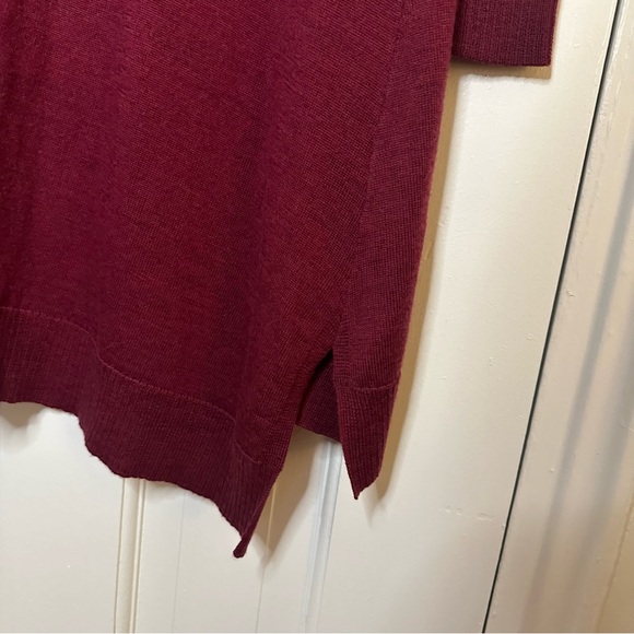 EILEEN FISHER Merino Wool Burgundy Knit Dress Valentines Long Sleeve Small - Picture 6 of 7